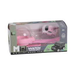 1:64 2.4G Watch R/C Die Cast Car - Pink